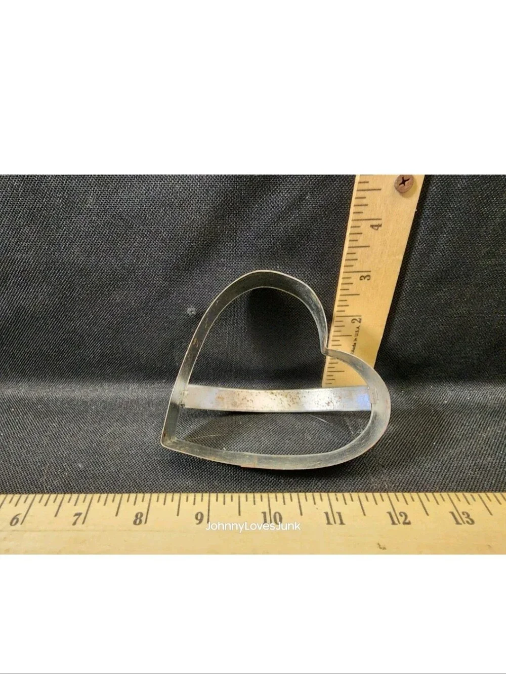 Antique Heart Shaped Cookie Cutter Form With Integral Handle